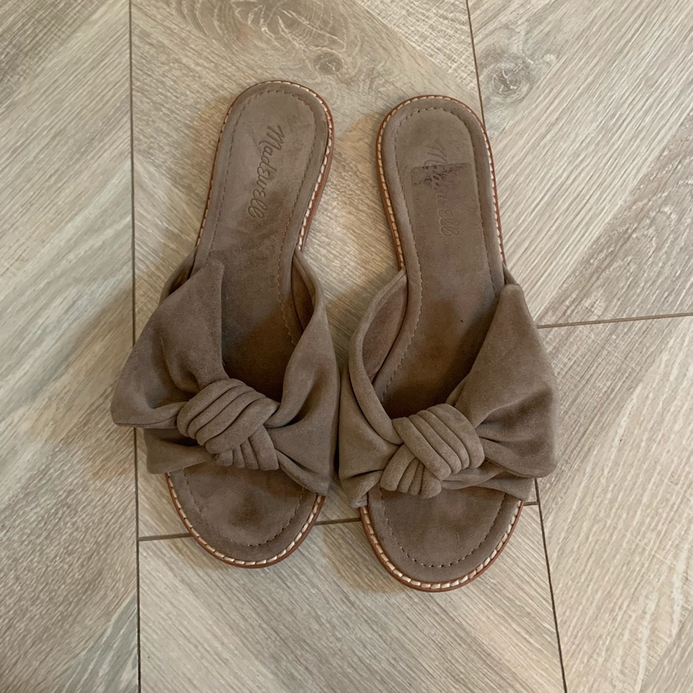 Madewell 6 Suede Bow Leather Sandal